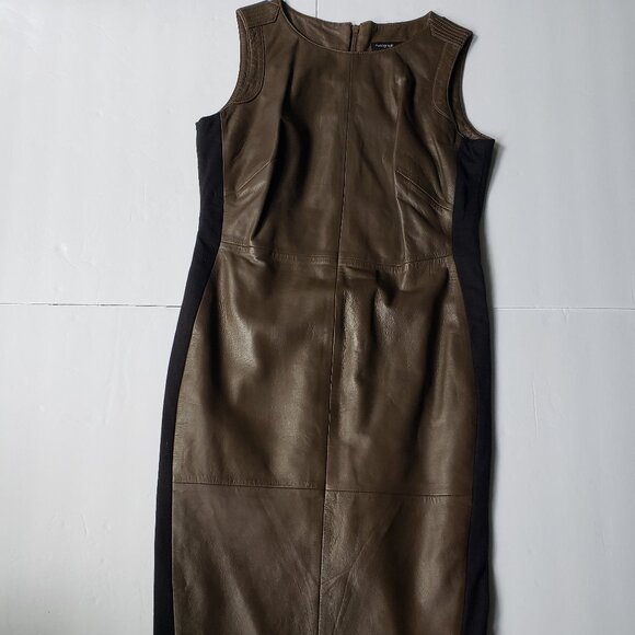 Autograph Dresses & Skirts - M&S Autograph Leather Sleeveless Brown Sheath Dress